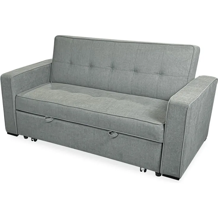 Somnia Descanso - 2-Sitzer-Sofa, Modell Wolga, modernes und Elegantes Design, praktisch und funktional, mit Armlehnen, Grau