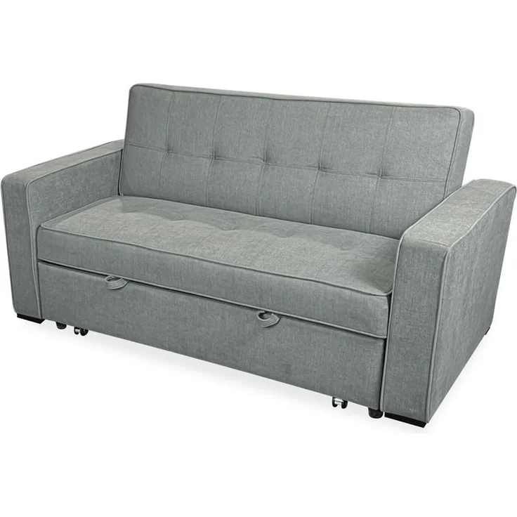 Somnia Descanso - 2-Sitzer-Sofa, Modell Wolga, modernes und Elegantes Design, praktisch und funktional, mit Armlehnen, Grau