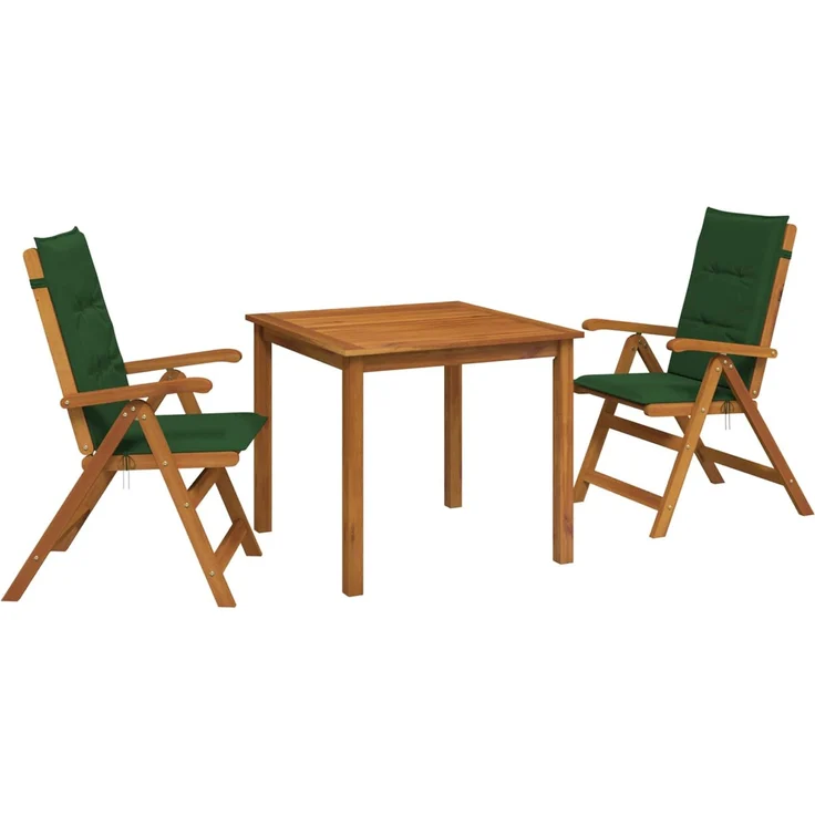 vidaXL 3-teilige Garten-Essgruppe 2-Sitzer Grün Massivholz Akazie 3434595 – Bild 2