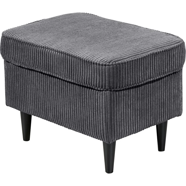 Fußhocker >OSKAR< in ash, Stoffbezug, weich, 100% Polyester - 63x43x42cm (BxHxT) – Bild 1