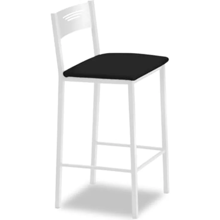 ASTIMESA - Küchenhocker mit hoher Polsterung und Rückenlehne - Gestell aus Kunstleder - Farbe des Sitzes: Schwarz. Lieferumfang: 1 Stück, Maße: 90 cm (Gesamthöhe)