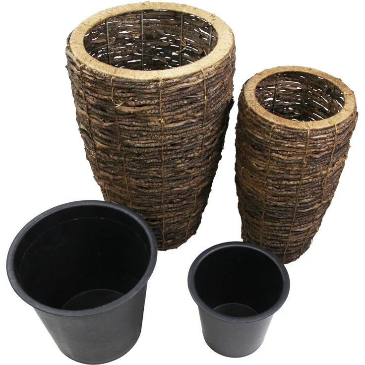 Übertopf Coconut 2er Set Blumentopf Pflanzentopf Pflanzen Blumen Kübel Deko – Bild 2