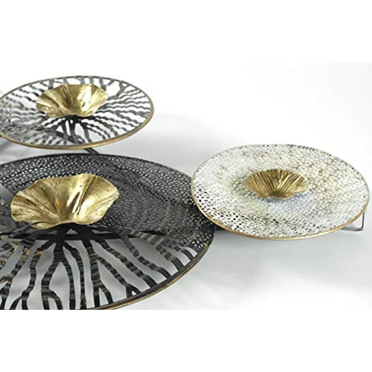 Kobolo 3D-Wandbild ROOTS, Wanddeko Metallbild in Anthrazit-Silber-Gold, ca. 105x50 cm, handgefertigt mit Vintage- und Used Look – Bild 5