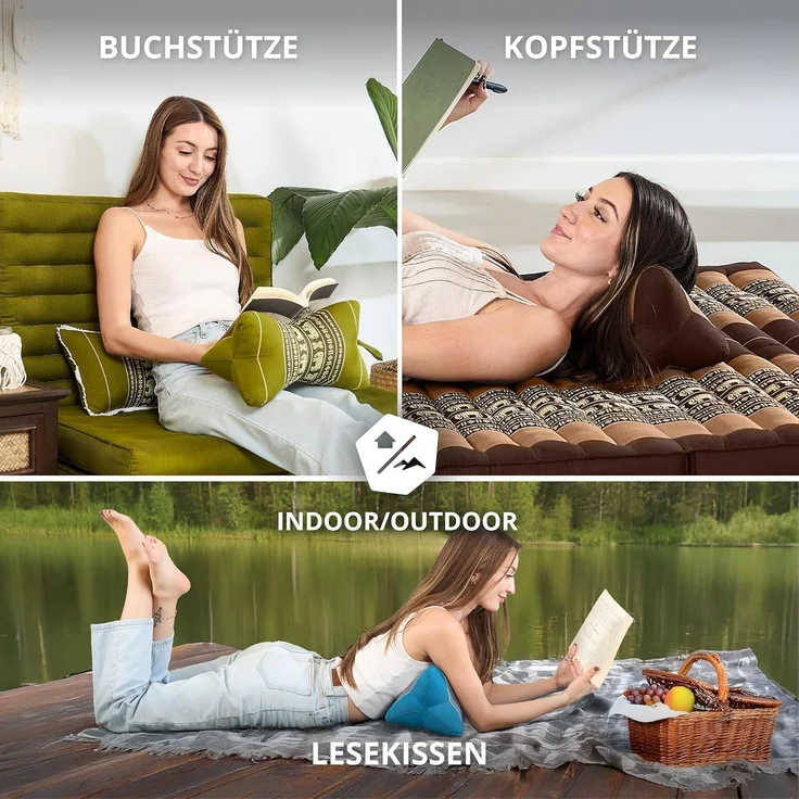 livasia Nackenstützkissen Knochenkissen, vegan und handgefertigt, Ø 15x32 cm, Kapok – Bild 3