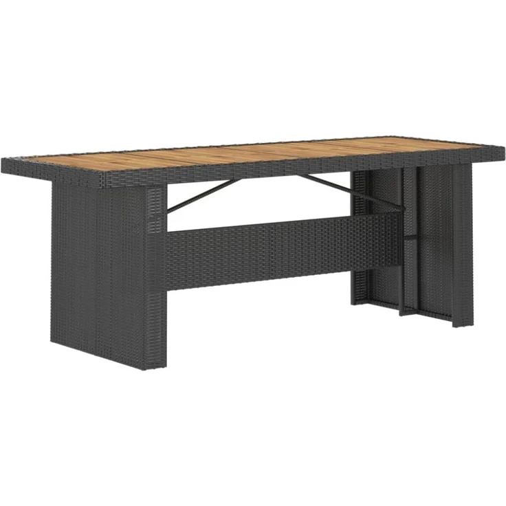 vidaXL 7-tlg. Garten-Essgruppe mit Auflagen Poly Rattan Schwarz 3059346 – Bild 11