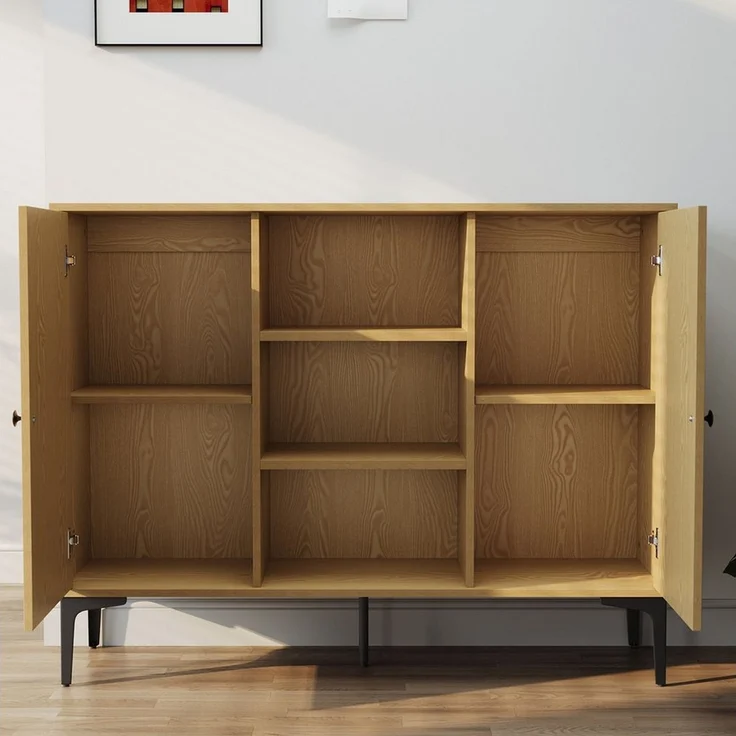 SONNI Sideboard Eichenfarbenes Sideboard mit Flügeltüren – Bild 3