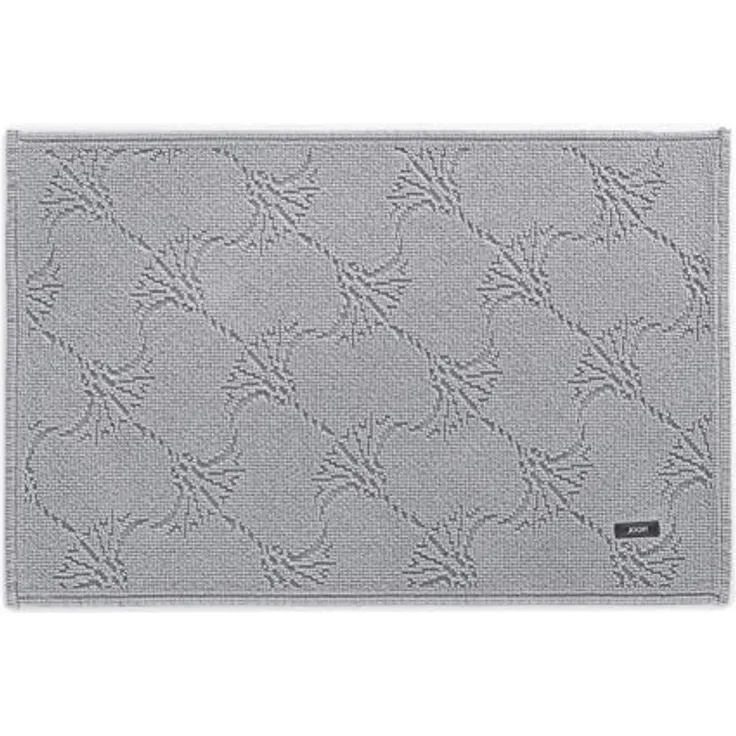 JOOP! Badeteppich New Cornflower 60, edles Kornblumen-Muster, grau, 100% Baumwolle, pflegeleicht, für Fußbodenheizung geeignet
