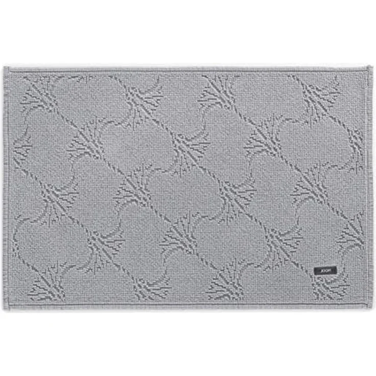 JOOP! Badeteppich New Cornflower 60, elegantes Kornblumen-Muster, 100% Baumwolle, silber grau – Bild 1