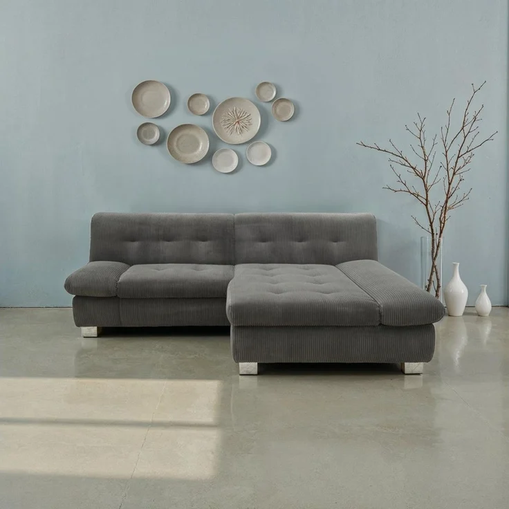 DOMO collection Ecksofa 100031 kompakte Stellmaße, komfortabel und bequem, L-Form, wahlweise mit Bettfunktion und Armteilverstellung. Breite 234 cm – Bild 3