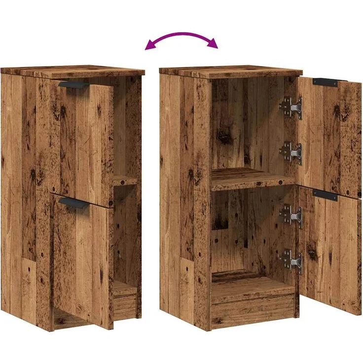 vidaXL Sideboard Altholz-Optik 30x30x70 cm Holzwerkstoff 856959 – Bild 9