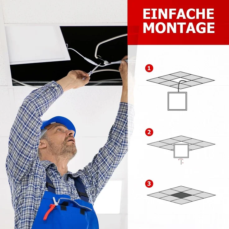 5x LED Panel 62x62 Neutralweiß 4000K 40W 3400lm Ple2.2 – Bild 6