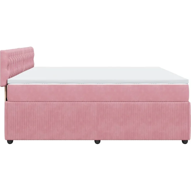 vidaXL Boxspringbett mit Matratze Rosa 200x200 cm Samt 3287841 – Bild 9