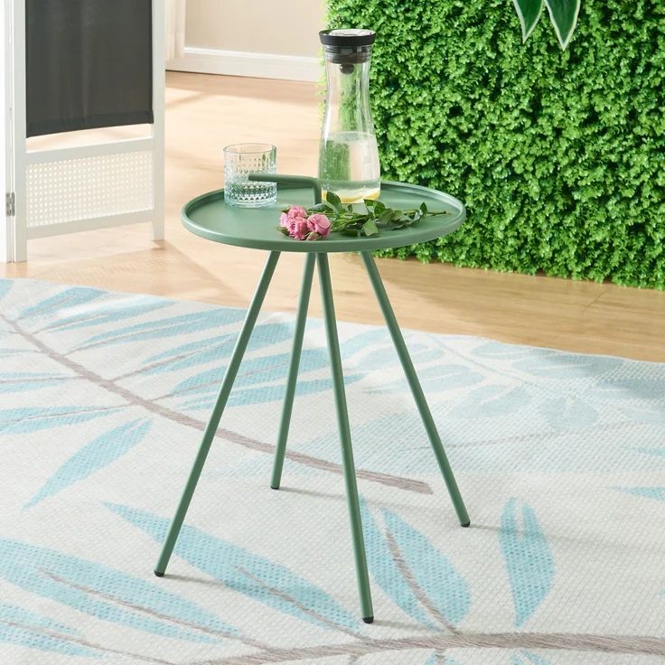 Outdoor-Beistelltisch Fosen 55 x Ø 42 cm Grün [en. casa] – Bild 3