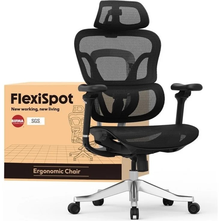 FLEXISPOT Bürostuhl ErgoX, Schreibtischstuhl Premium Ergonomischer (Rückenlehne verstellbar 90°-135°, mit 5D Armlehnen & 4D Kopfstütze, 5D-verstellbare Rückenlehne), für Büroarbeit, Home Office und Gaming, 300KG Tragkraft – Bild 4