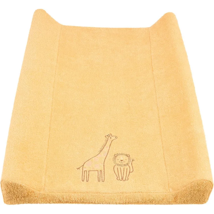 Sterntaler Wickelauflagenbezug Giraffe & Löwe schmal 70x50 cm – weiche Baumwolle mit niedlicher Stickerei – saugfähig und perfekt für den Wickeltisch - Baby Zubehör für Keilwickelauflage, ocker