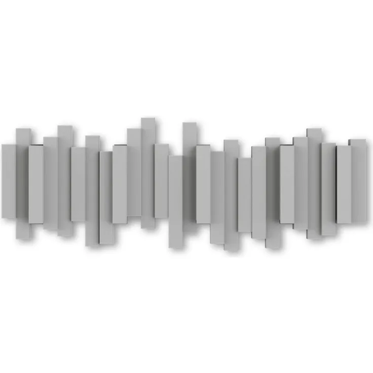 Umbra Stäbchen Garderobenhaken, Garderobenleiste, Türhaken, Kleiderhaken, 5 Beweglichen Haken, Grau, 49x18 cm, 318211-918