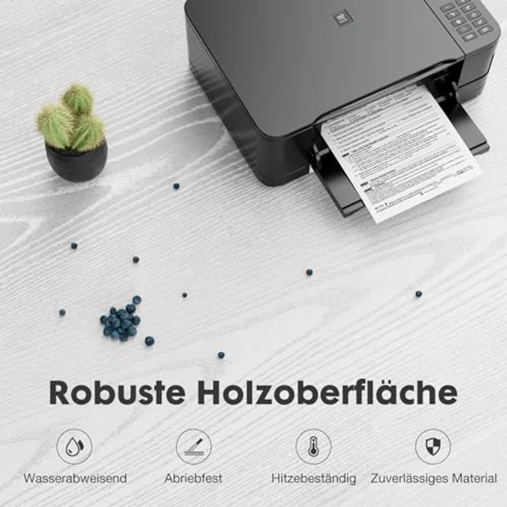 Sweetcrispy Rollcontainer mit 3 Schubladen,Aktenschrank und Druckerschrank mit Rollen,offene Ablage,höhenverstellbarer Einlegeboden,Hängeregistratur A4/Letter/Legal,80 x 40 x 62 cm,Weiß,für Büro Zuhause – Bild 8