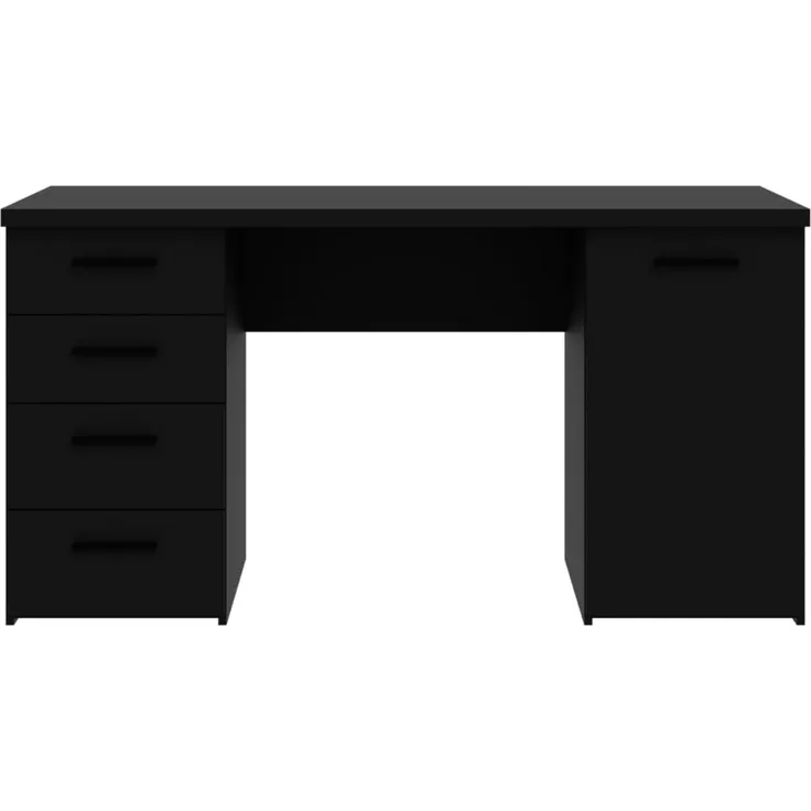 FORTE NET106 Schreibtisch, Engineered Wood, schwarz, 145 x 76,3 x 60