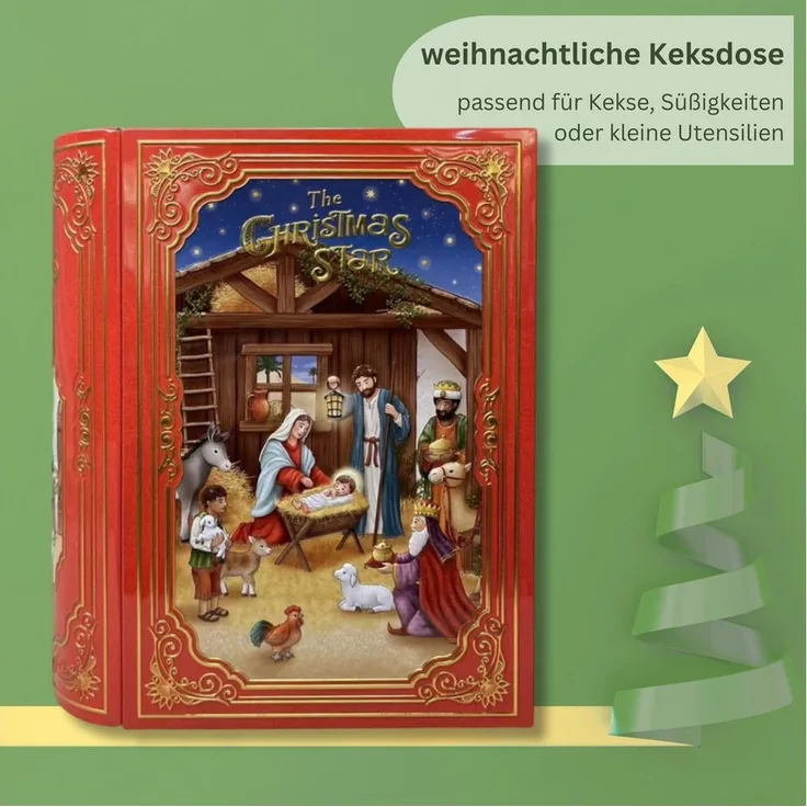 MediMuc Keksdose Große Buchdose Weihnachtsstern