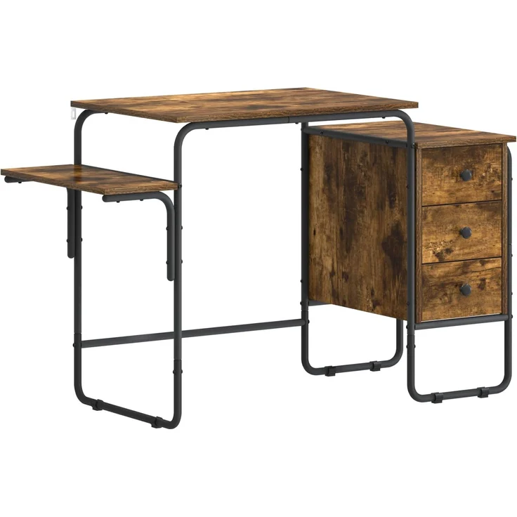 vidaXL Schreibtisch mit Stauraum Räuchereiche 120 x 50 x 75 cm 8007998 – Bild 2