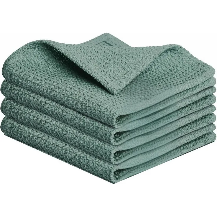 Blumtal Geschirrtuch Set 50x70 oder 30x30 cm, 100% Baumwolle, (4-tlg), Saugfähig, schnell trocknend, waschbar, 100% Baumwolle
