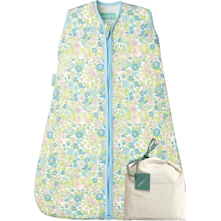 molis&co. Baby-Schlafsack. 0.5 TOG. Größe: 70 cm (0-6 Monate). Ideal für den Sommer. Commelina. 100% Baumwolle (Oeko-TEX 100). – Bild 1