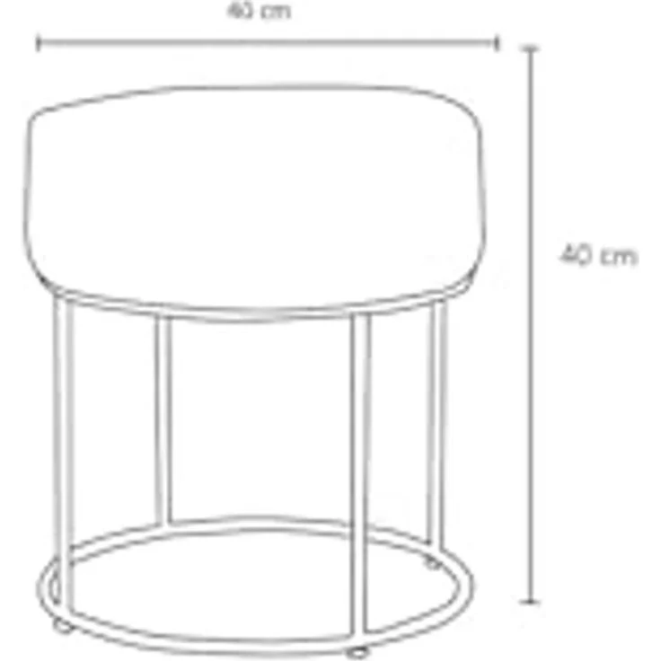Atelier Del Sofa Stylish Fume Pouffe with Metal Legs, 40 cm Diameter & Height | 50% Cotton/50% Polyester, Easy Clean Fabric, 32 DNS Foam for Comfort | Perfect for Modern Living Spaces – Bild 2