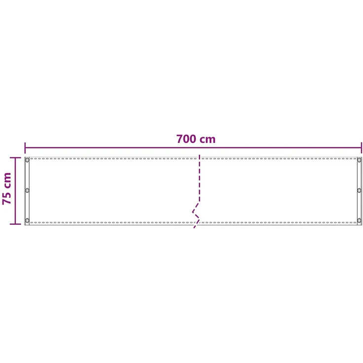 vidaXL Balkonsichtschutz Rechteckig 75 x 700 cm HDPE und Aluminium 4003041 – Bild 5