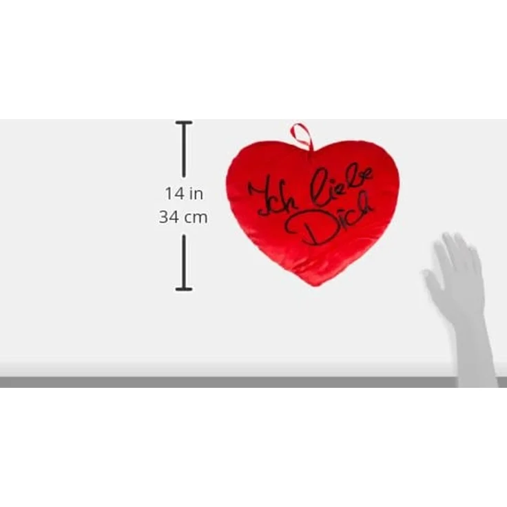 Out of the Blue Zierkissen OOTB Rotes Plüschherz, Ich liebe Dich, ca. 35 cm S/L – Bild 5