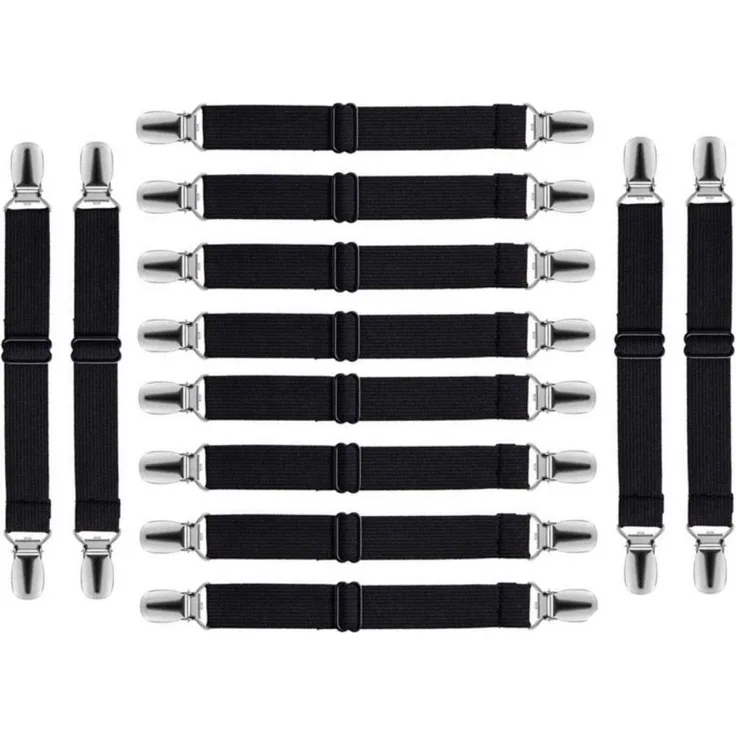 BAYLI Spannbettlaken Verstellbare Bettlakenspanner [12er Set], Betttuchspanner mit Metallc