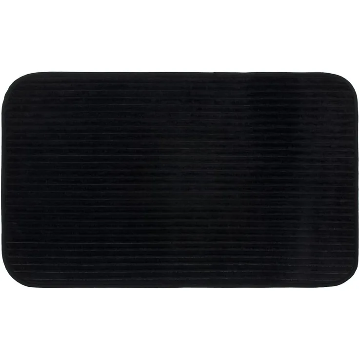 Gözze Badematte Berlin, Höhe 7 mm, rutschhemmend beschichtet, fußbodenheizungsgeeignet, Polyester, rechteckig, Badteppich, Uni Farben, Cord Optik, waschbar