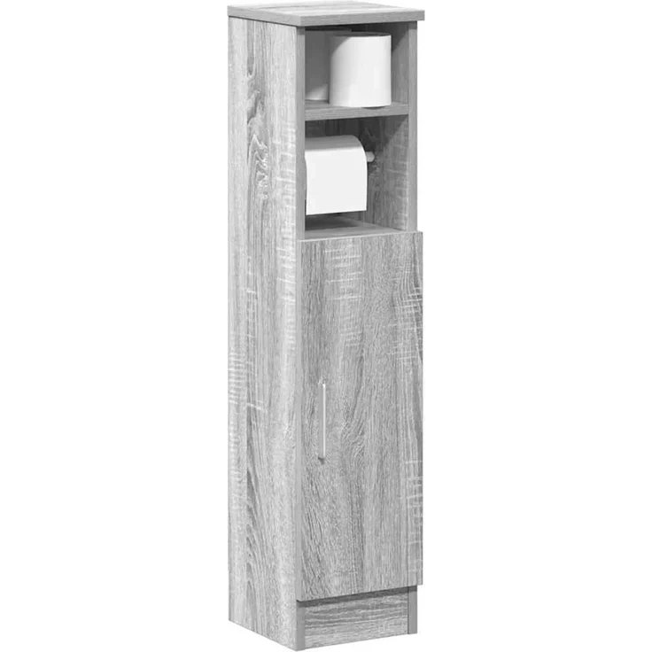 vidaXL Badezimmerschrank mit Rollenhalter Grau Sonoma 20,5x22x90 cm 858502 – Bild 1