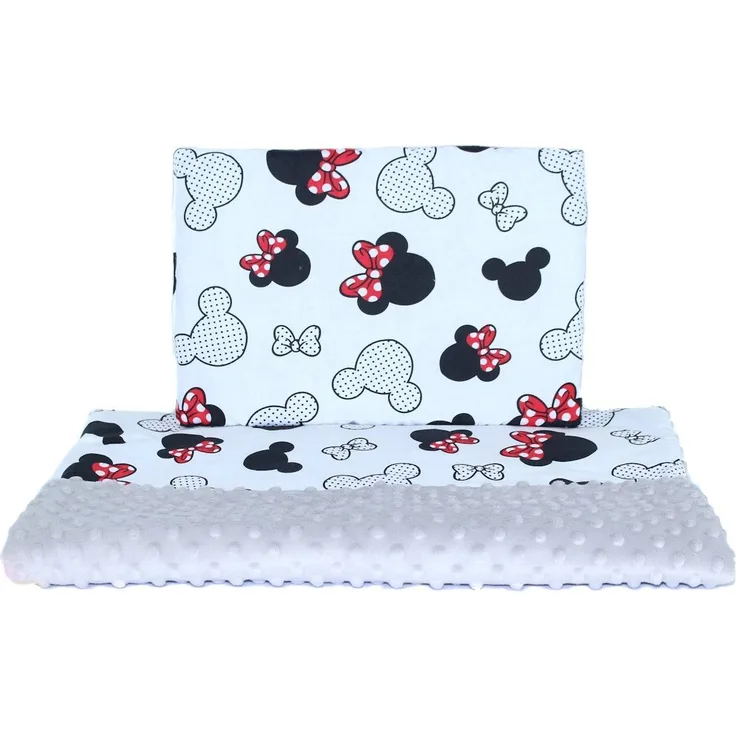 Primawela Babybettdecke Minky Baby Kinderwagenset Kuscheldecke Kinder Decke Kissen - Minnie