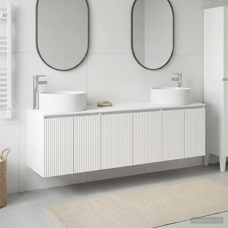 vidaXL Badezimmerschrank-Set 3 stk. Weiß 161,5 x 44,5 x 80 cm 3405727 – Bild 1