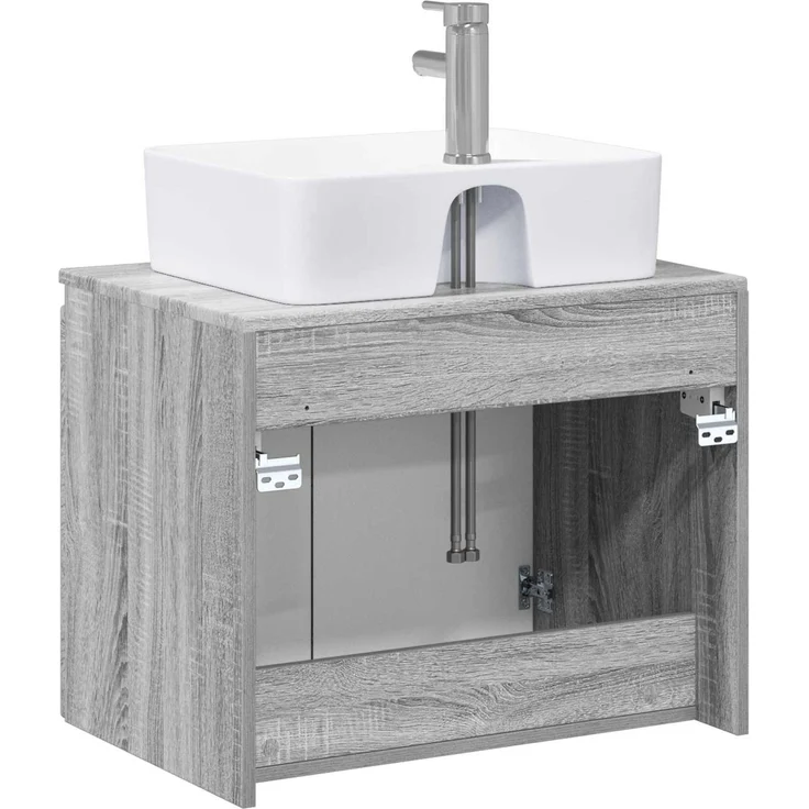 vidaXL Waschbeckenschrank Grau Sonoma 62,5 x 44,5 x 80 cm 3404326 – Bild 7