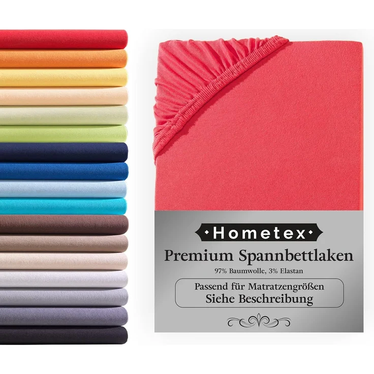 Hometex Premium Textiles Spannbettlaken Premium Boxspringbett Spannbetttuch ideal für Wasserbett und Matratzen, Jersey, Gummizug: Rundumgummizug, Spannbettlaken Premium Qualität 190 g/m², Gekämmte Baumwolle – Bild 1