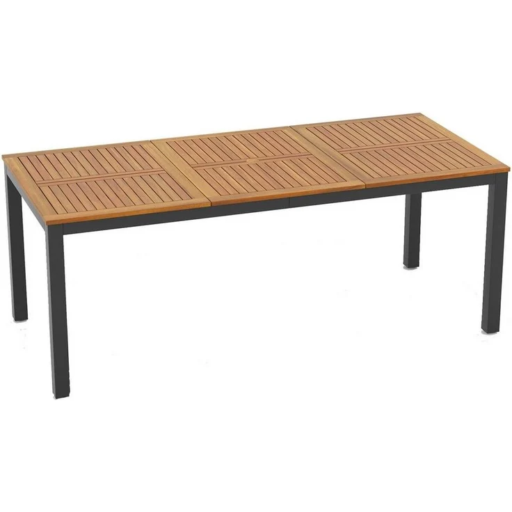 COSTWAY Gartentisch, Akazienholz Esstisch für 8 Personen, mit Schirmloch 200cm – Bild 1