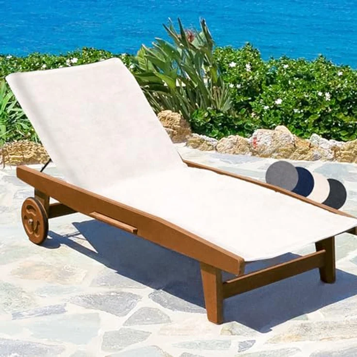 Beautissu Handtuch XL Frottee Handtuch für Sonnenliege Marbella, 70x200cm, Weiß, Premium Auflage Gartenliege Handtuch Strandtuch – 100% Baumwolle – Bild 2