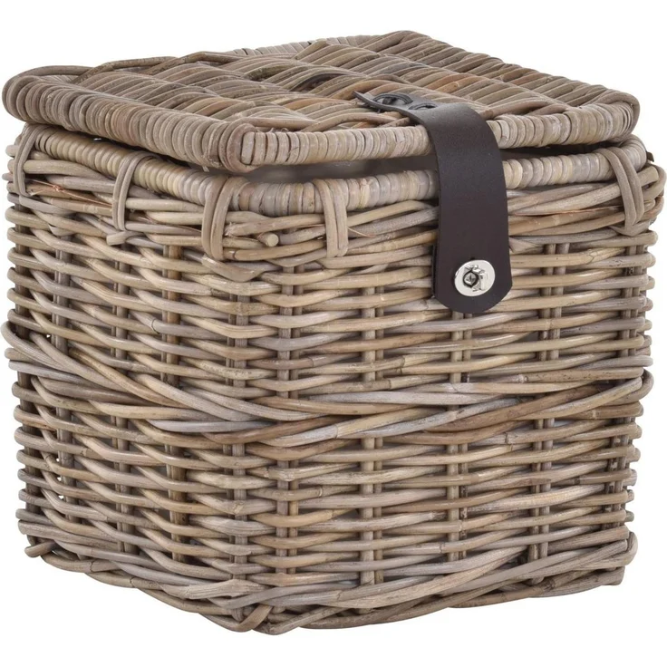 Krines Home Allzweckkorb Korbtruhe Allzweck Korb Aufbewahrung mit Deckel Box Spielzeugtruhe, Natur Rattan Quadratisch – Bild 3