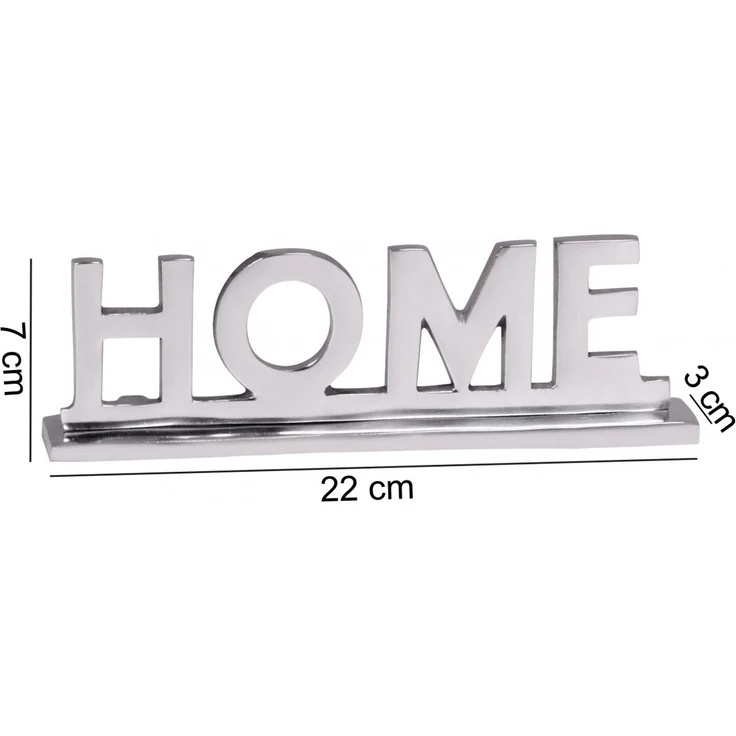 Dekofigur >Home I< (L/B/H: 22x7x4 cm) in Silbern aus Aluminium - 22x7x4 (LxBxH) – Bild 3