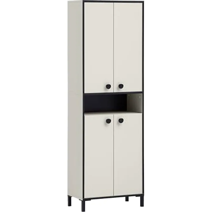 MID.YOU Schuhschrank Beige, Metall, 2 Fächer, 60.2x185x33.05 cm, stehend, Garderobe, Schuhaufbewahrung