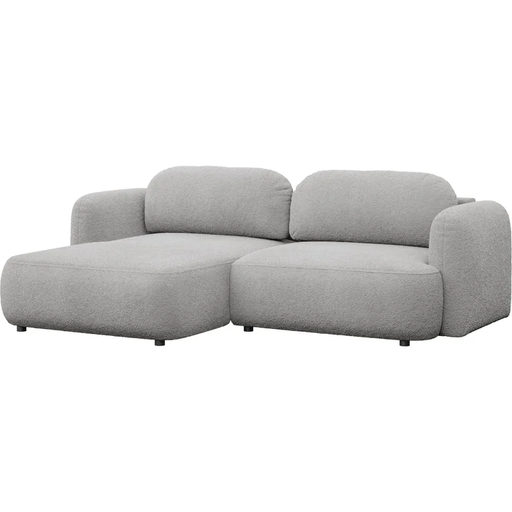 Selsey Tvoya Ecksofa mit Schlaffunktion, Ottomane links, Bouclé Hellgrau – Bild 1