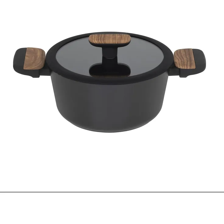 RESTO Kitchenware Kochtopf Mon, Bratentopf antihaftbeschichtet und spülmaschinenfest, Aluminium (2-tlg), mit Glasdeckel und stoßdämpfendem Silikonrand, im Geschenkkarton