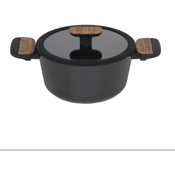 RESTO Kitchenware Kochtopf Mon, Bratentopf antihaftbeschichtet und spülmaschinenfest, Aluminium (2-tlg), mit Glasdeckel und stoßdämpfendem Silikonrand, im Geschenkkarton