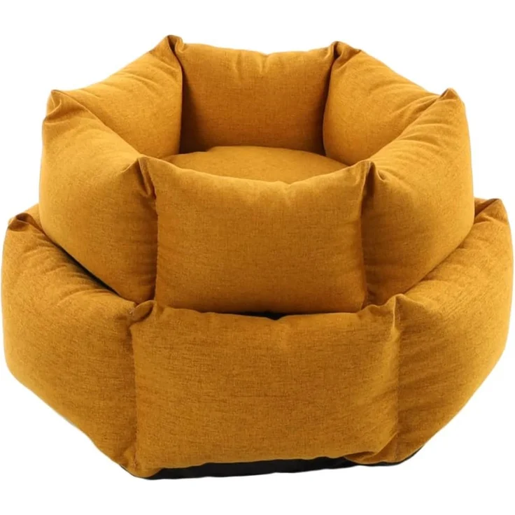 FLAMINGO Hundebett mit Reißverschluss Ziva Sechseckig 50x18 cm Ocker 444297 – Bild 2