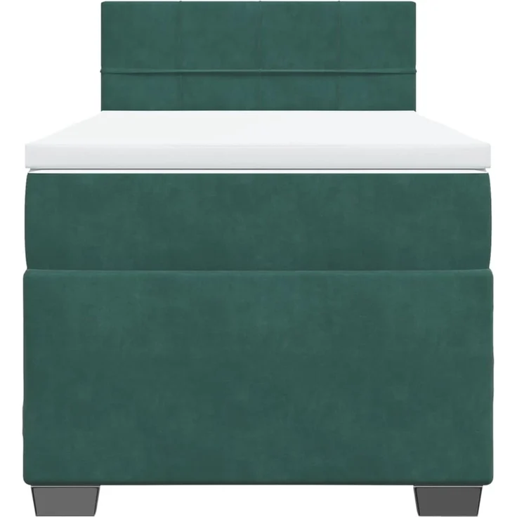 vidaXL Boxspringbett mit Matratze Dunkelgrün 90x190 cm Samt 3286201 – Bild 4