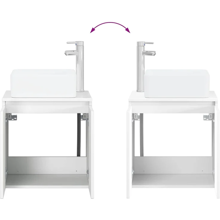vidaXL Badezimmerschrank-Set 2 stk. Hochglanz Weiß 33 x 34,5 x 100 cm 3406127 – Bild 8