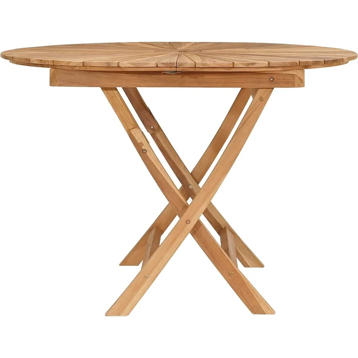 vidaXL Klappbarer Gartentisch Natur Ø 110 x 75 cm Teak-Massivholz 42028987 – Bild 4