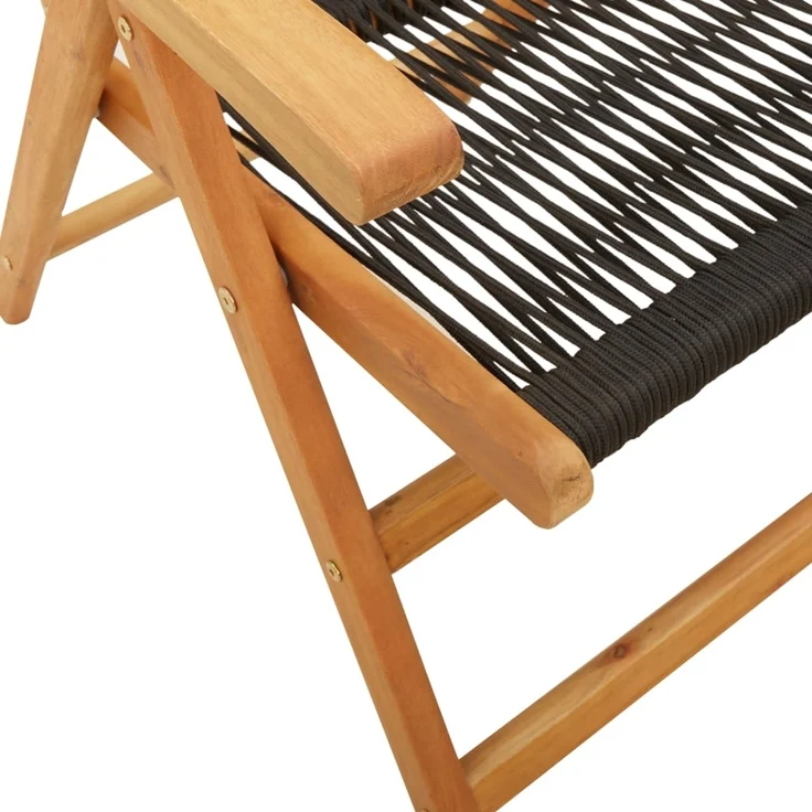 vidaXL Gartenstuhl Verstellbar 4 Stk. Schwarz Massivholz Akazie 3214529 – Bild 7