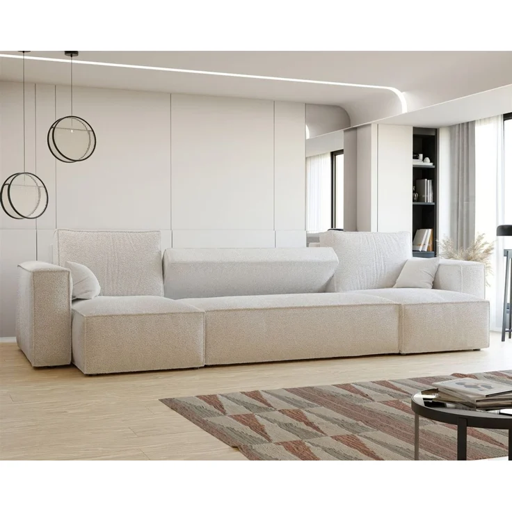 Wohnlandschaft Sofa mit Schlaffunktion ADARA in Stoff Centaur Creme – Bild 4